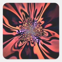 Koraal Plasma Burst Fractale Kunst Vierkante Sticker