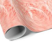 Koraal pluizig bont: 2019 trend. cadeaupapier (Rol Hoek)