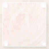 Koraal pluizig bont: 2019 trend. glazen onderzetter (Achterkant)