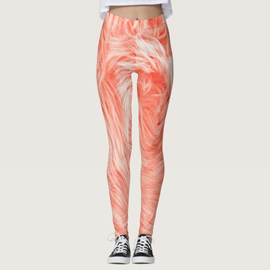 Koraal pluizig bont: 2019 trend. leggings (Voorkant)