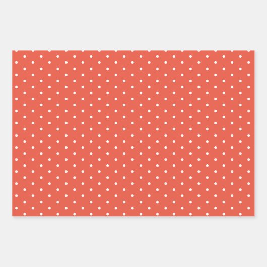 Koraal Polka Dot Breed Gestreept en Solid Inpakpapier Vel (Voorkant 2)