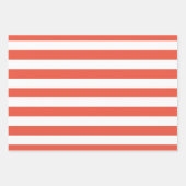 Koraal Polka Dot Breed Gestreept en Solid Inpakpapier Vel (Voorkant)