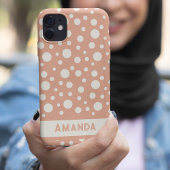 Koraal Polka Dot Patronen - aangepaste naam Case-Mate iPhone Case