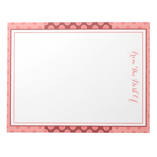 Koraal polka dot patroon notitieblok (Voorkant)