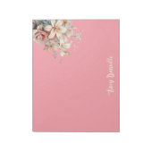 Koraal Pretty Spring Bloem Boeket Notitieblok (Linkerzijde)