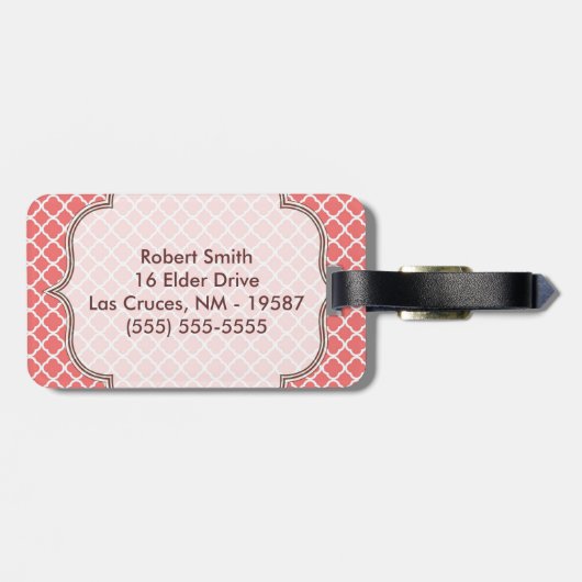 Koraal Quaterfoil Latti Monogram Bagagelabel (Achterkant horizontaal)