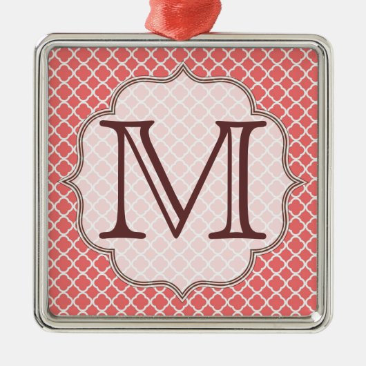 Koraal Quaterfoil Latti Monogram Initiaal Ornament (Voorkant)