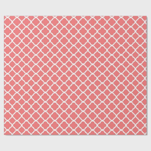 Koraal Quaterfoil Lattice Quarter Wrapping Papier (Vlak)