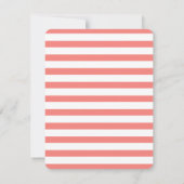 Koraal Quatrefoil Monogram en Stripes Notitiekaart Kaart (Achterkant)