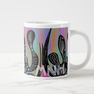Koraal Regenboog Kleurrijke Doodle Grote Koffiekop