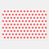 Koraal rode horsthoek monogram polka dot inpakpapier vel (Voorkant 3)