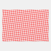 Koraal rode horsthoek monogram polka dot inpakpapier vel (Voorkant)