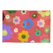 Koraal Rode Retro Y2K Bloempatroon Tropische Bloem Kussensloop (Achterkant)