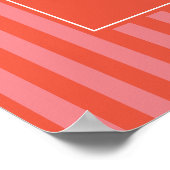 Koraal Rode Streep Vintage Bruiloft Welkom Poster (Hoek)