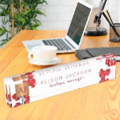 Koraal rode waterverf orchidee koper monogrammed naambordje