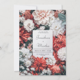 Koraal Roest Witte Dahlia Bloemrijke Herfst Bruilo Kaart