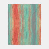 Koraal Rood Blauwgroen Blended Stripes Modern Abst Fleece Deken (Voorkant)