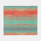 Koraal Rood Blauwgroen Blended Stripes Modern Abst Fleece Deken (Voorkant (Horizontaal))