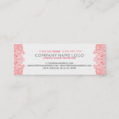 Koraal rood Bloemen Paisley Kant Mini Visitekaartje (Achterkant)