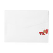 Koraal rood bloemenmetaal metaalkoper monogrammed omwikkelbaar adreslabel (Achterkant)