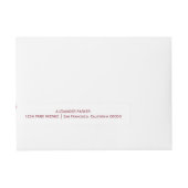 Koraal rood bloemenmetaal metaalkoper monogrammed omwikkelbaar adreslabel (Voorkant)