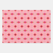koraal rood en wit inpakpapier vel (Voorkant 2)