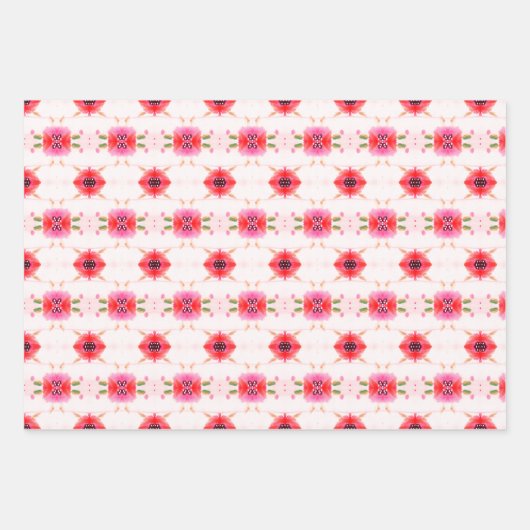 koraal rood en wit inpakpapier vel (Voorkant)