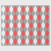 Koraal Rood Houtskool DK Grijs What XL Argyle Cadeaupapier (Vlak)