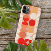 Koraal rood Oranje Blush roze retroArt Patroon iPhone Hoesje