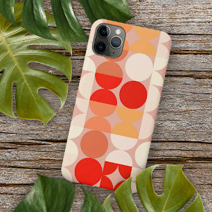 Koraal rood Oranje Blush roze retroArt Patroon iPhone 11Pro Max Hoesje