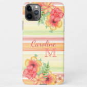 Koraal Rood Perzik Sinaasappel Lime Groen Streeppa iPhone Hoesje (Achterkant)