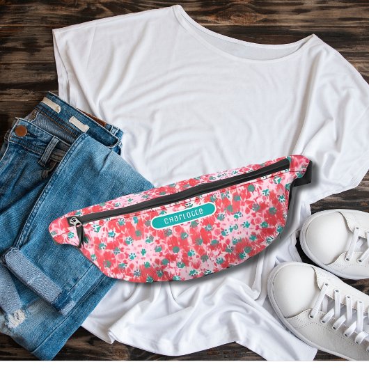 Koraal Rood Shibori Topaas Blauwe Poot Patroon Cut Heuptasje