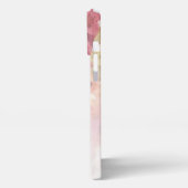 Koraal Rood Sinaasappel Blush Roze Waterverf Bloem iPhone Hoesje (Linkerkant)