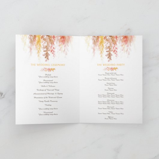 Koraal rood sinaasappel bruine wijnstok waterverf programma (Binnen)