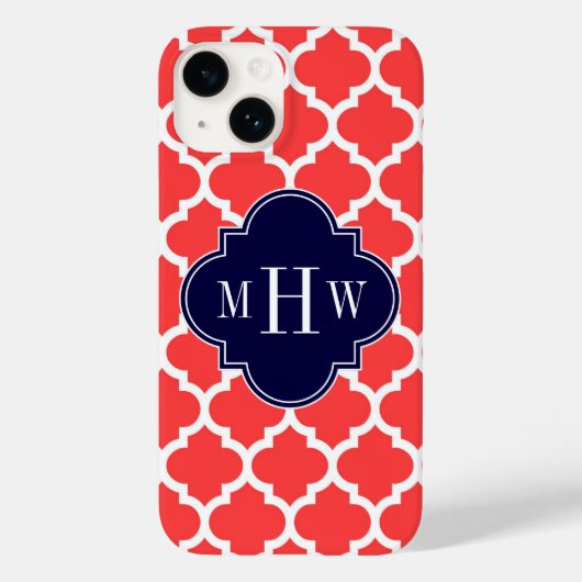 Koraal Rood Wit Marokkaans #5 Marine 3 Initiele Mo Case-Mate iPhone Case (Achterkant)