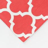 Koraal Rood Wit Marokkaans #5 Teal 3 Initiele Mono Fleece Deken (Hoek)
