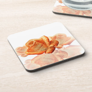 Koraal Roos bloesem met plattegrond Bier Onderzetter