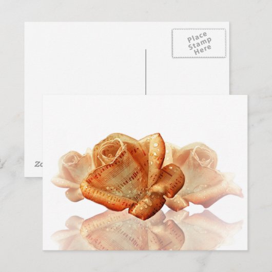 Koraal Roos bloesem met plattegrond Briefkaart (Voorkant / Achterkant)