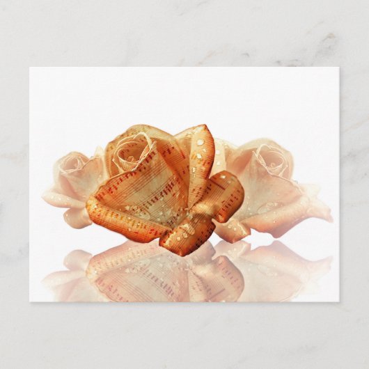 Koraal Roos bloesem met plattegrond Briefkaart (Voorkant)