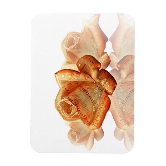 Koraal Roos bloesem met plattegrond Magneet (Verticaal)