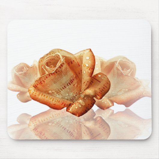 Koraal Roos bloesem met plattegrond Muismat (Voorkant)