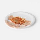 Koraal Roos bloesem met plattegrond Papieren Bordje (Gekanteld)