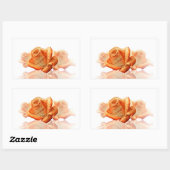 Koraal Roos bloesem met plattegrond Rechthoekige Sticker (Vel)