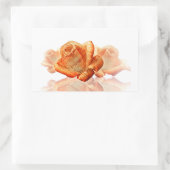 Koraal Roos bloesem met plattegrond Rechthoekige Sticker (Tas)