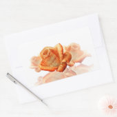 Koraal Roos bloesem met plattegrond Rechthoekige Sticker (Envelop)