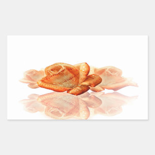 Koraal Roos bloesem met plattegrond Rechthoekige Sticker