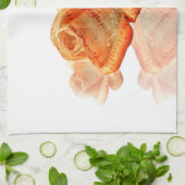 Koraal Roos bloesem met plattegrond Theedoek (Gevouwen)