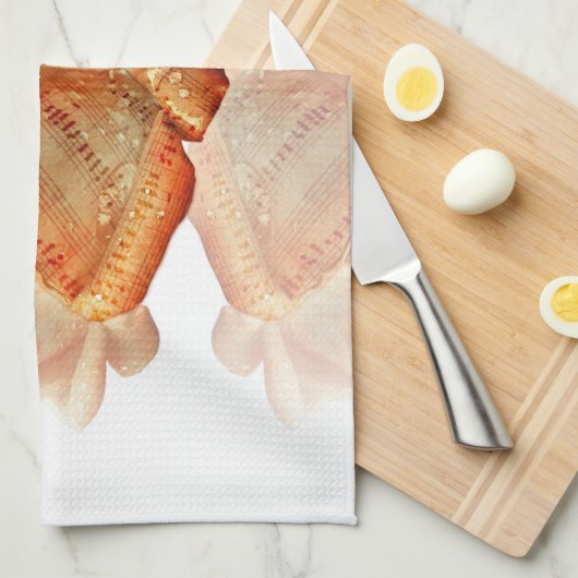 Koraal Roos bloesem met plattegrond Theedoek (Quarter Fold)