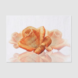 Koraal Roos bloesem met plattegrond Tissuepapier