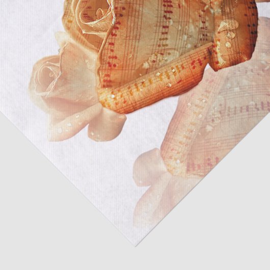 Koraal Roos bloesem met plattegrond Tissuepapier (Detail)